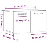 vidaXL Stenska omarica betonsko siva 60x36,5x35 cm inženirski les | Shoptok.si