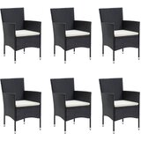  7-dijelni vrtni blagovaonski set s jastucima crni | shoptok.hr