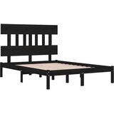  Okvir za krevet od masivne borovine crni 200 x 200 cm | shoptok.hr