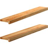 vidaXL Okenske police 2 kosa svetlo rjava 100x15x2 cm trdna hrastovina | Shoptok.si