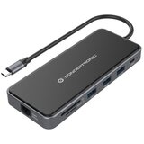 Conceptronic Notebook Dock - DONN15G (Ulaz: USB-C, Izlaz: 2xHDMI+VGA+USB-C PD:100W+3xUSB-A+RJ-45+SD/TF+AUX) | shoptok.hr
