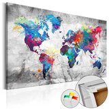  Slika na plutenoj podlozi - World Map: Grey Style 120x80 | shoptok.hr