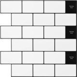  Subway pločica 50 pcs Bijela crna 30 x 30 cm Poliuretan i PET | shoptok.hr