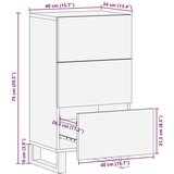 vidaXL Komoda 40 x 34 x 75 cm od masivnog drva bagrema | shoptok.hr