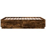 Okvir za krevet s LED svjetlima boja hrasta 135 x 190 cm drveni | Eponuda.com