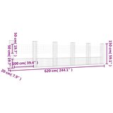  Gabionska košara U-oblika sa 6 stupova 620x20x150 cm željezna | shoptok.hr