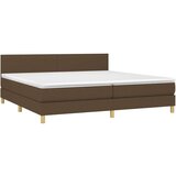 Krevet s oprugama i madracem tamnosmeđi 200x200 cm od tkanine | shoptok.hr