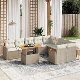 vidaXL 10-dijelni set vrtnih sofa s jastucima bež od poliratana | shoptok.hr