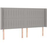  Uzglavlje s ušima svjetlosivo 183x16x118/128 cm od tkanine | shoptok.hr