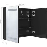 vidaXL LED kupaonski ormarić s ogledalom sjajni crni 80 x 12 x 68 cm | shoptok.hr