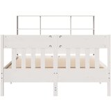 vidaXL Posteljni okvir brez vzmetnice bel 140x190 cm trdna borovina | Shoptok.si