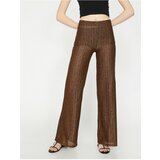Koton Women's Brown Normal Waist Wide Leg Pants | shoptok.hr