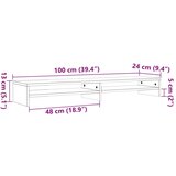 vidaXL Stojalo za zaslon voščeno rjavo 100x24x13 cm trdna borovina | Shoptok.si