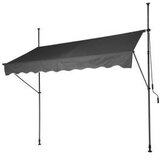 ProGarden nastavljiva balkonska tenda 250 × 120 cm z ročno korbo – siva | Shoptok.si