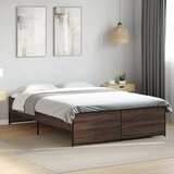  Okvir kreveta boja hrasta 120x200 cm konstruirano drvo i metal | shoptok.hr