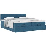 vidaXL Okvir kreveta s madracima tamnoplavi 160x200cm baršunasti | shoptok.hr