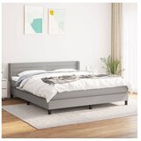 Box spring postelja z vzmetnico svetlo siva 180x200 cm blago | Shoptok.si