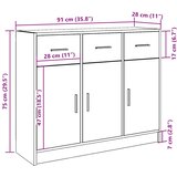  Komoda Artisan hrast 91x28x75 cm izrađeno drvo Slike
