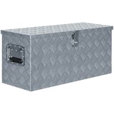 vidaXL Skrinja iz aluminija 80x30x35 cm srebrne barve Cene