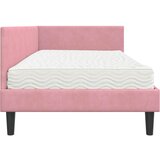  Kutni krevetni okvir s madracem 2 kom. Ružičasta 90 x 190 cm | Shoptok.si