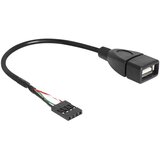 Delock USB kabel USB 2.0 spojni konektor 4-polni \, USB-A vtičnica 0.20 m črna UL-certificirano 83291, (20410208) | Shoptok.si