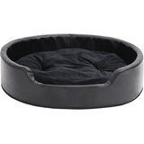  Krevet za pse crni 79 x 70 x 19 cm od pliša i umjetne kože | shoptok.hr