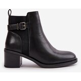 Boto Women's Winter Insulated Boots with Heel and Buckle Black Nevillira | shoptok.hr