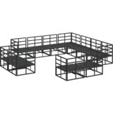 vidaXL Sjedeća garnitura za vrt 11 pcs Crna 283 x 283 x 71 cm Aluminij | shoptok.hr