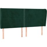  Uzglavlje s ušima tamnozeleno 203x23x118/128 cm baršunasto | shoptok.hr