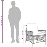  Vrtna stolica s jastukom Smeđa 73 x 61 x 77 cm poliratan | shoptok.hr