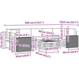  Set vanjskih sofa 8 kom. Prirodna i svjetlosiva | shoptok.hr