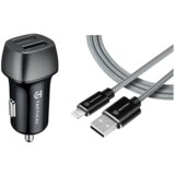 TACTICAL avtopolnilec 2x USB-A QC 24W 3A s kablom Ligntning LICENČNI POLNILEC- siv Cene