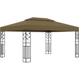 In Paviljon z dvojno streho in LED lučkami 3x4 m taupe | Shoptok.si