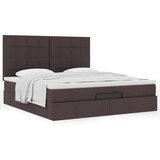  Otomanski posteljni okvir z vzmetnico rjav 160x200 cm blago, (22053220) | Shoptok.si