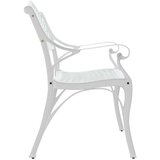 vidaXL vrtna klupa 102 cm od lijevanog aluminija bijela | shoptok.hr