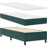 vidaXL Box Spring postelja z vzmetnico temno zelena 80x200 cm žamet, (22051417) | Shoptok.si