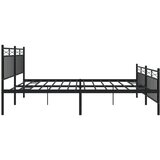 Metalni okvir kreveta uzglavlje i podnožje crni 193x203 cm | shoptok.hr