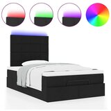 vidaXL Otomanski okvir kreveta s madracem crni 120x200cm od tkanine | shoptok.hr
