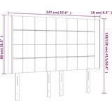  LED uzglavlje krem 147 x 16 x 118/128 cm od tkanine | shoptok.hr