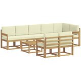  Set vanjskih sofa s jastukom 9 pcs Bijela i krem Poliester | shoptok.hr