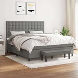  Box spring postelja z vzmetnico temno siva 180x200 cm blago, (21118419) Cene