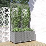 Maison Chic Cvetlično korito - Cvetlični Lonec z oporno mrežo svetlo sivo 80x40x136 cm PP, (21789626) | Shoptok.si