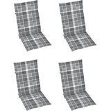  Sklopive stolice na razvlačenje, 4 kom. s jastucima, masivno drvo akacije Siva 120 x 50 x 3 cm | shoptok.hr