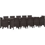  Vrtni set za objed s jastukom 13 pcs Smeđa i taupe Poli ratan | shoptok.hr