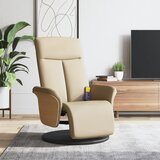 Maison Chic masažni naslanjač - Relax naslanjač z naslonom za noge krem blago, (22061273) | Shoptok.si
