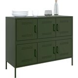vidaXL Komoda maslinastozelena 100,5 x 39 x 79 cm hladno valjani čelik | shoptok.hr