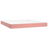  Box spring postelja z vzmetnico roza 160x200 cm žamet, (20896537) | Shoptok.si