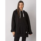 Fashion Hunters RUE PARIS Black kangaroo hoodie Cene