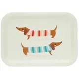Krem drven dječji pladanj 20x28 cm Sausage dog –