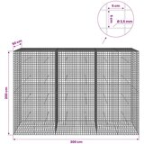  Gabion s žicom debljine 3,5 mm i mrežom 5x5 cm 300x50x200 cm | shoptok.hr